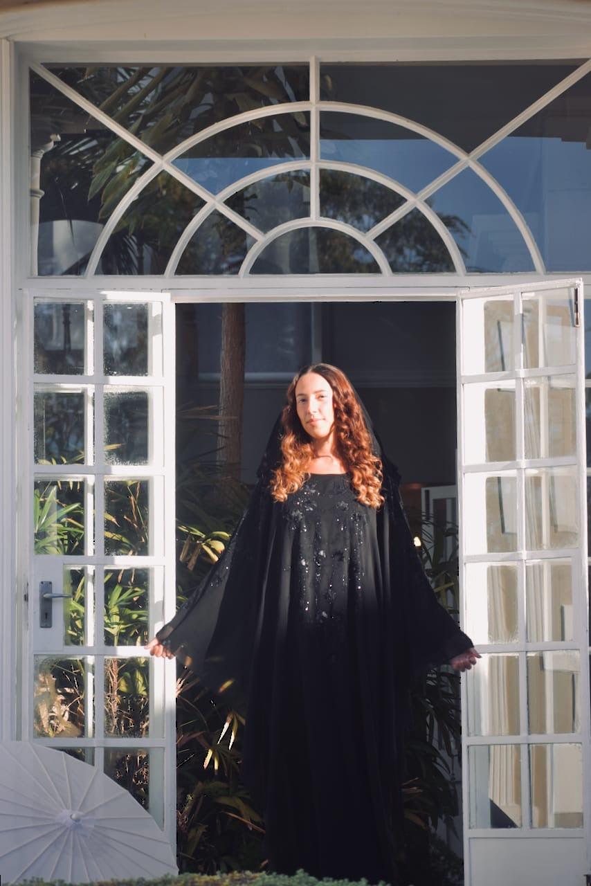 The Flutter Embellished Butterfly Abaya