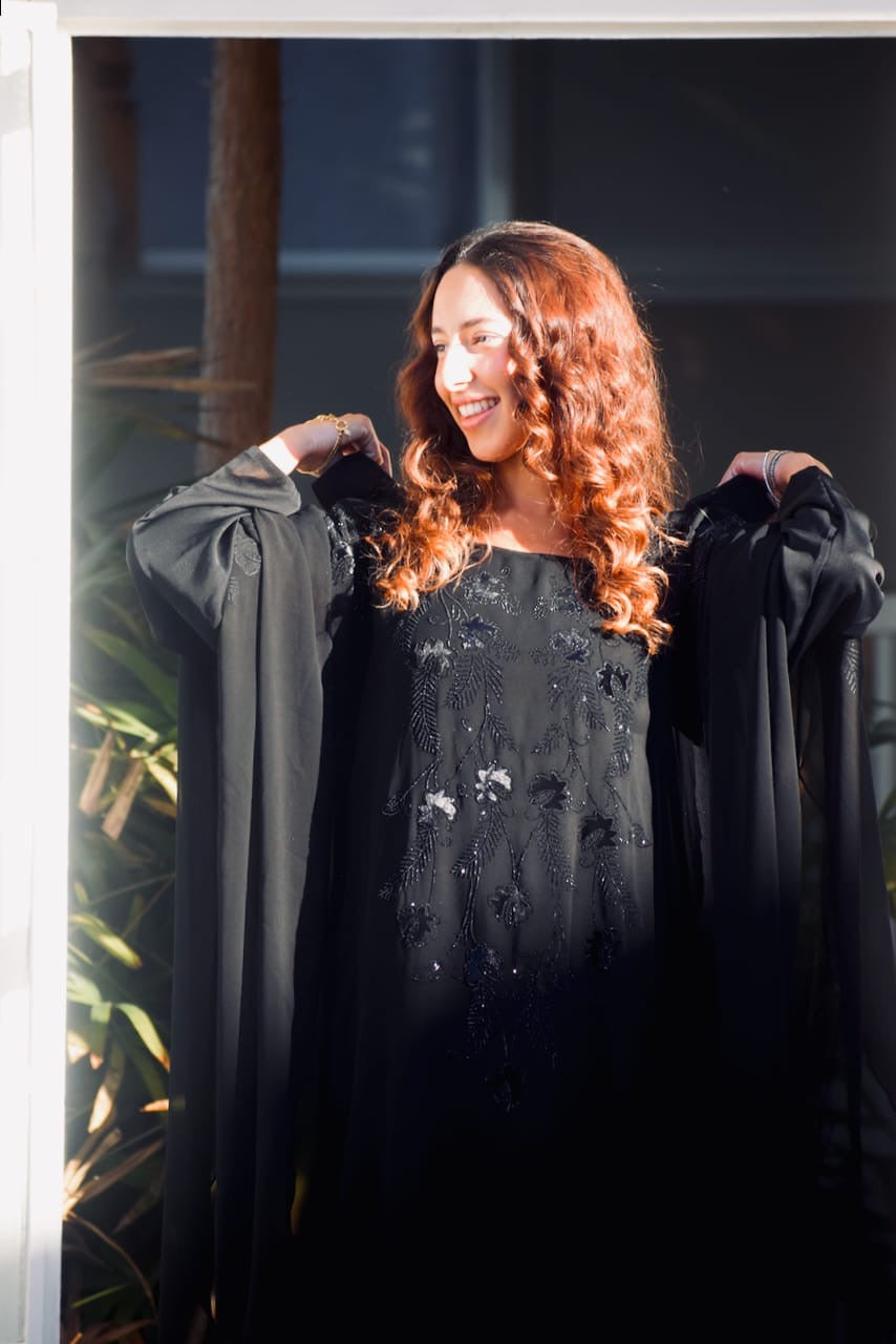 The Flutter Embellished Butterfly Abaya