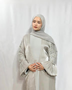Qamar Al Ward Crystal-Embellished Bell Sleeve Abaya