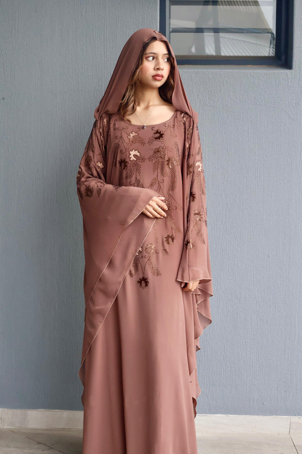 The Flutter Embellished Butterfly Abaya