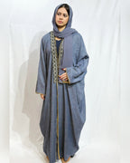 Layla Al Yasmine Floral Embroidered Open Abaya