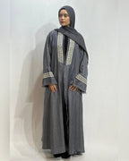 Open Throw Panel Fringe Abaya