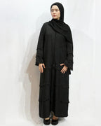 Layered linen abaya