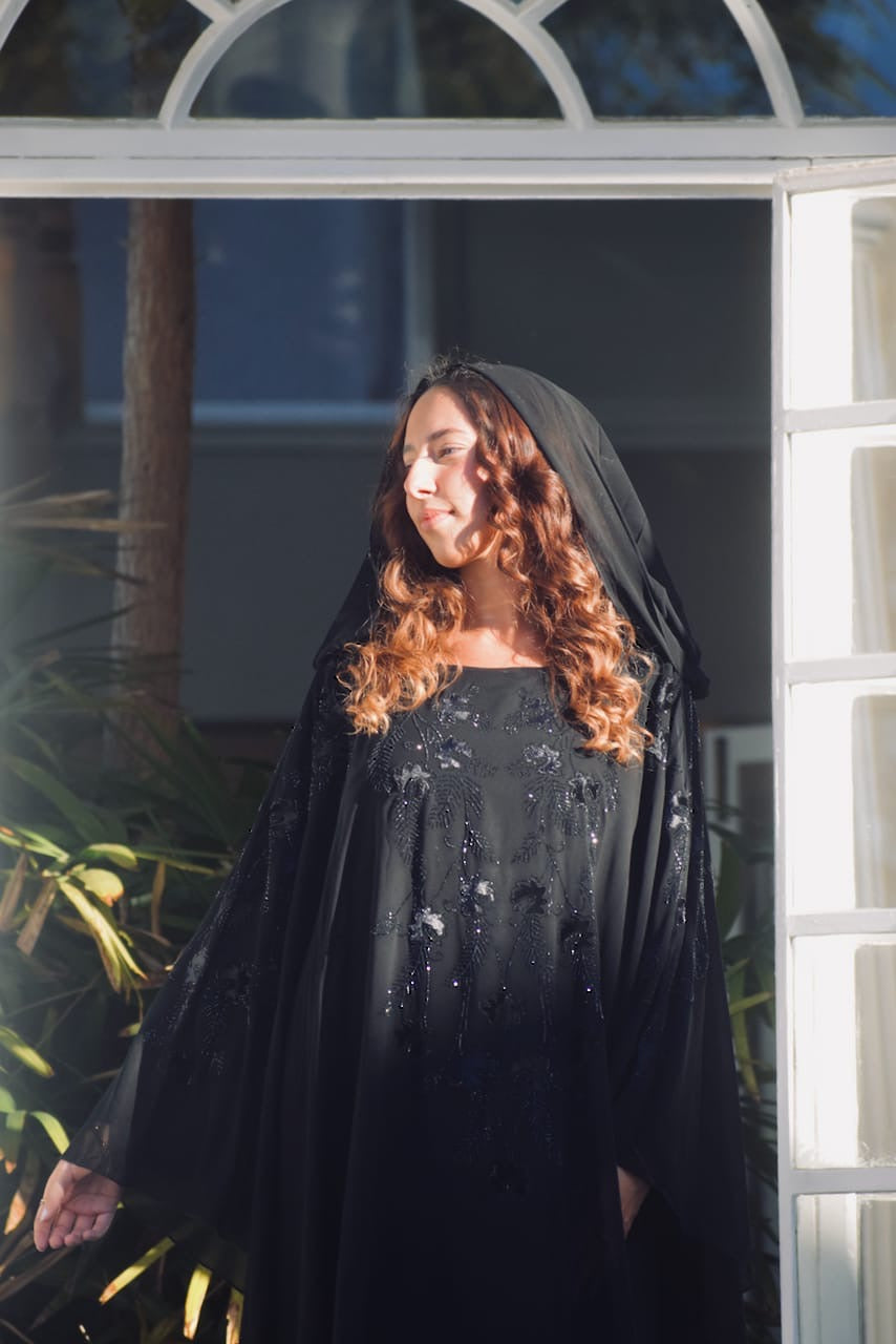 The Flutter Embellished Butterfly Abaya