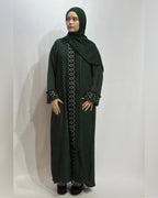 Naseem Al Bahar Geometric Trim Open Abaya