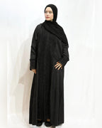 Embroidered linen abaya