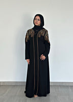 Ottoman Shoulder Embroidered Abaya