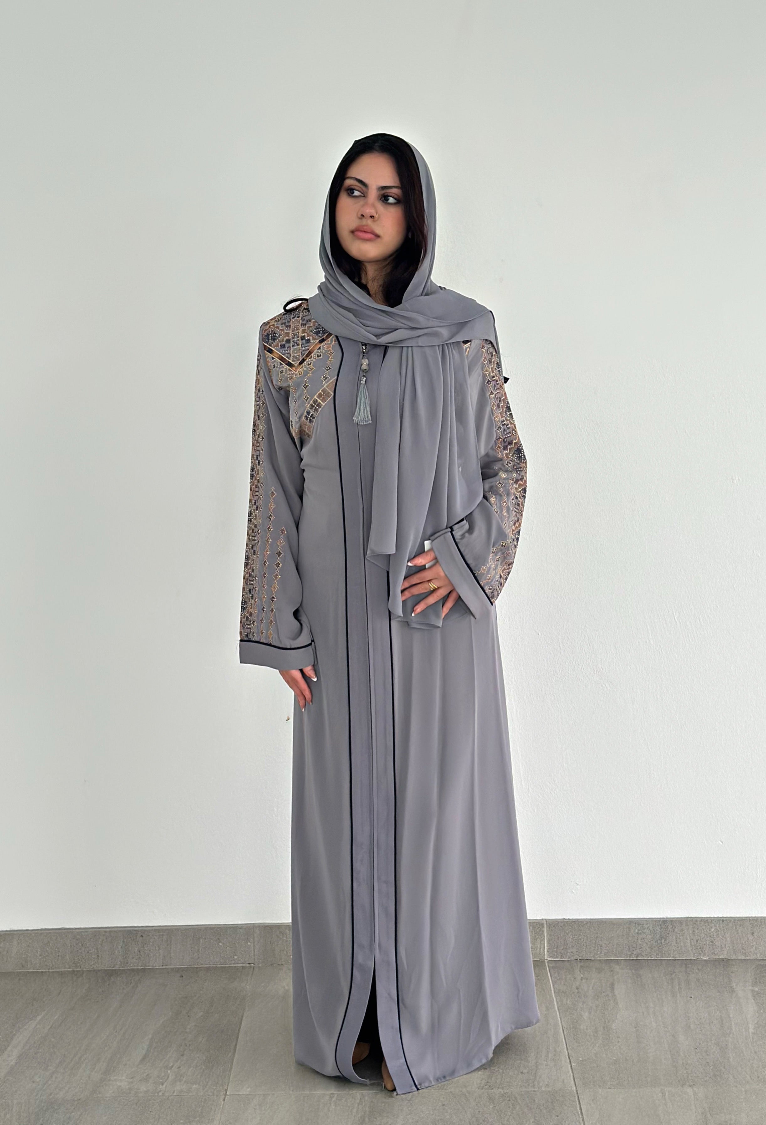 Seline Grey Abaya