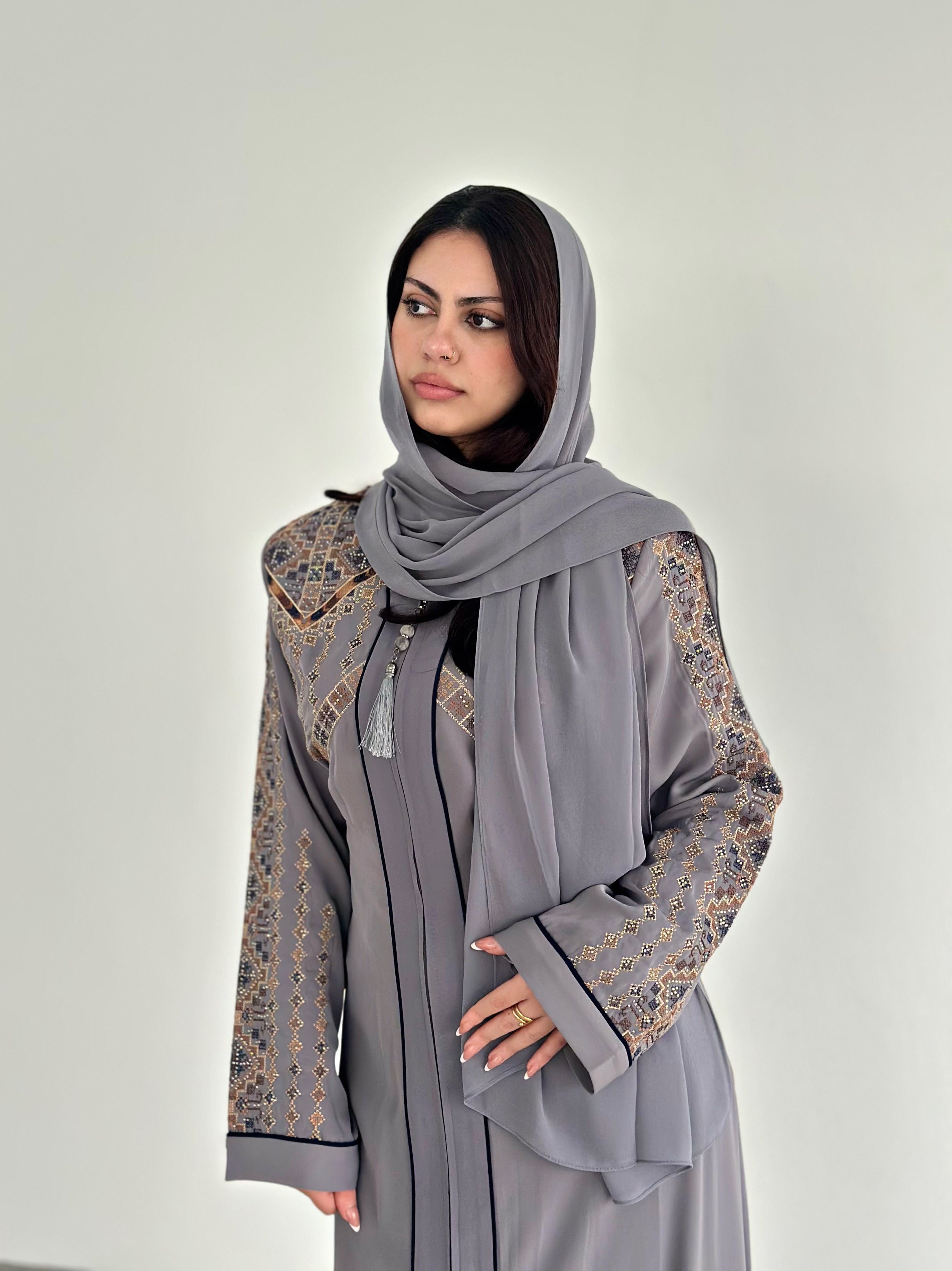 Seline Grey Abaya