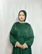 Layl Al Nujūm Pearl-Studded Sleeve Abaya