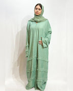 Layered linen abaya