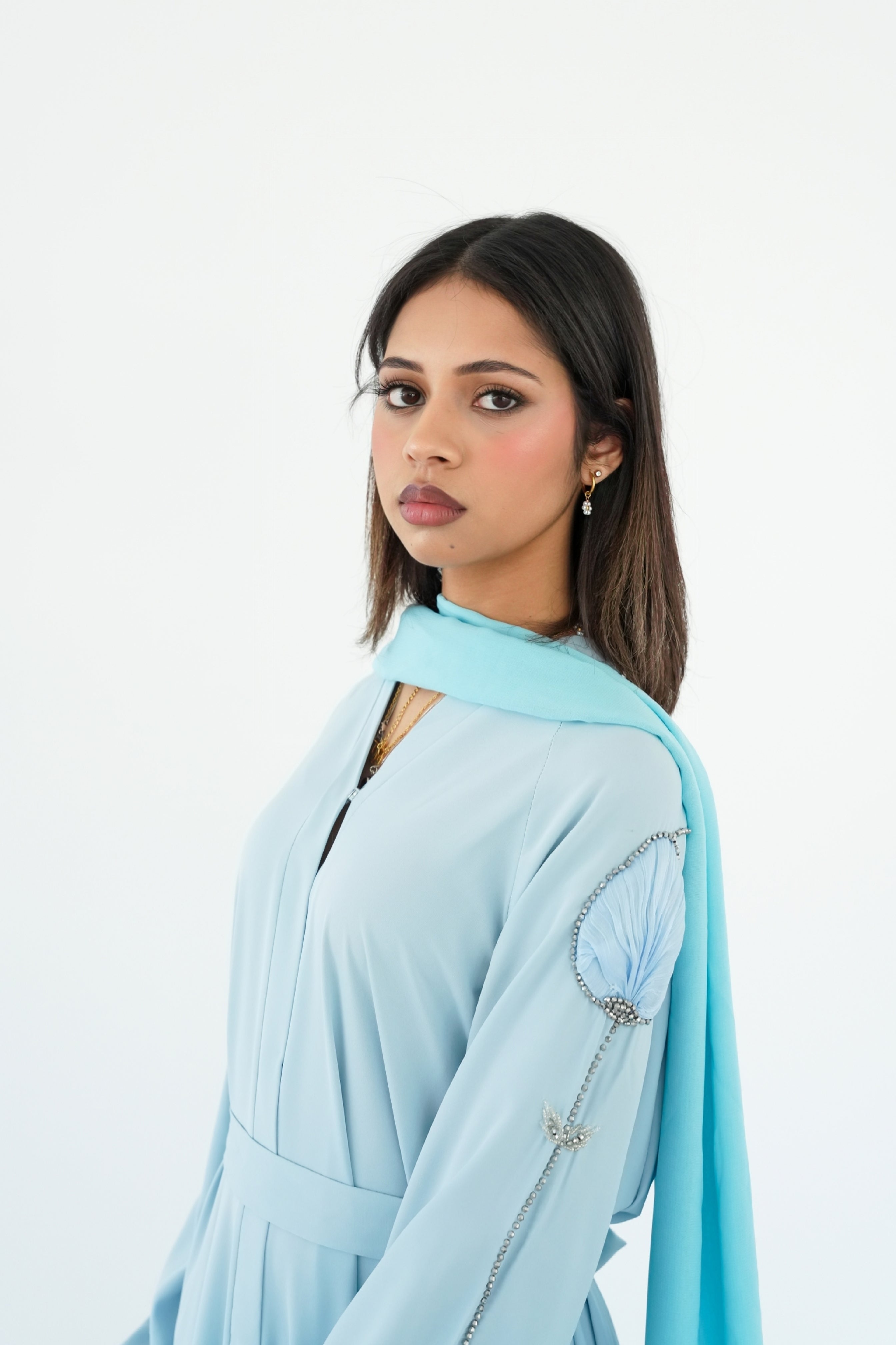 The Sky Blue Petal Abaya