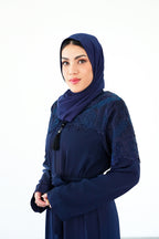 The Slate Chantilly Lace Abaya