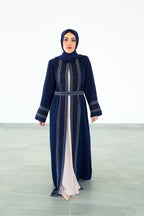 The Navy Sapphire Linear Abaya