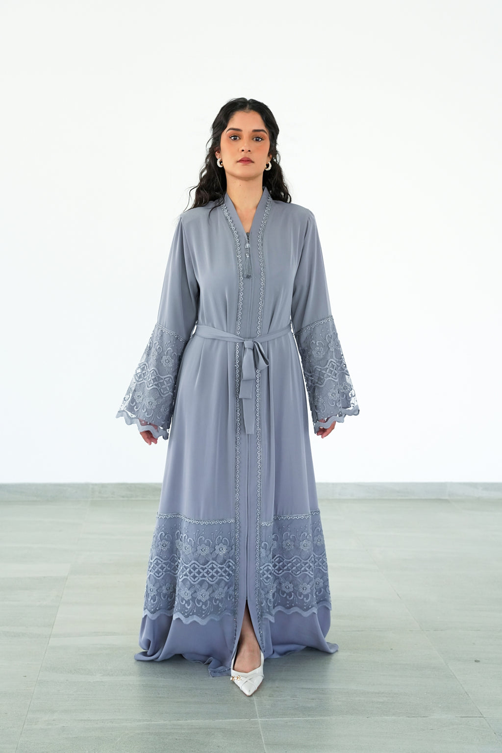 The Bosphorus Slate Lace Abaya