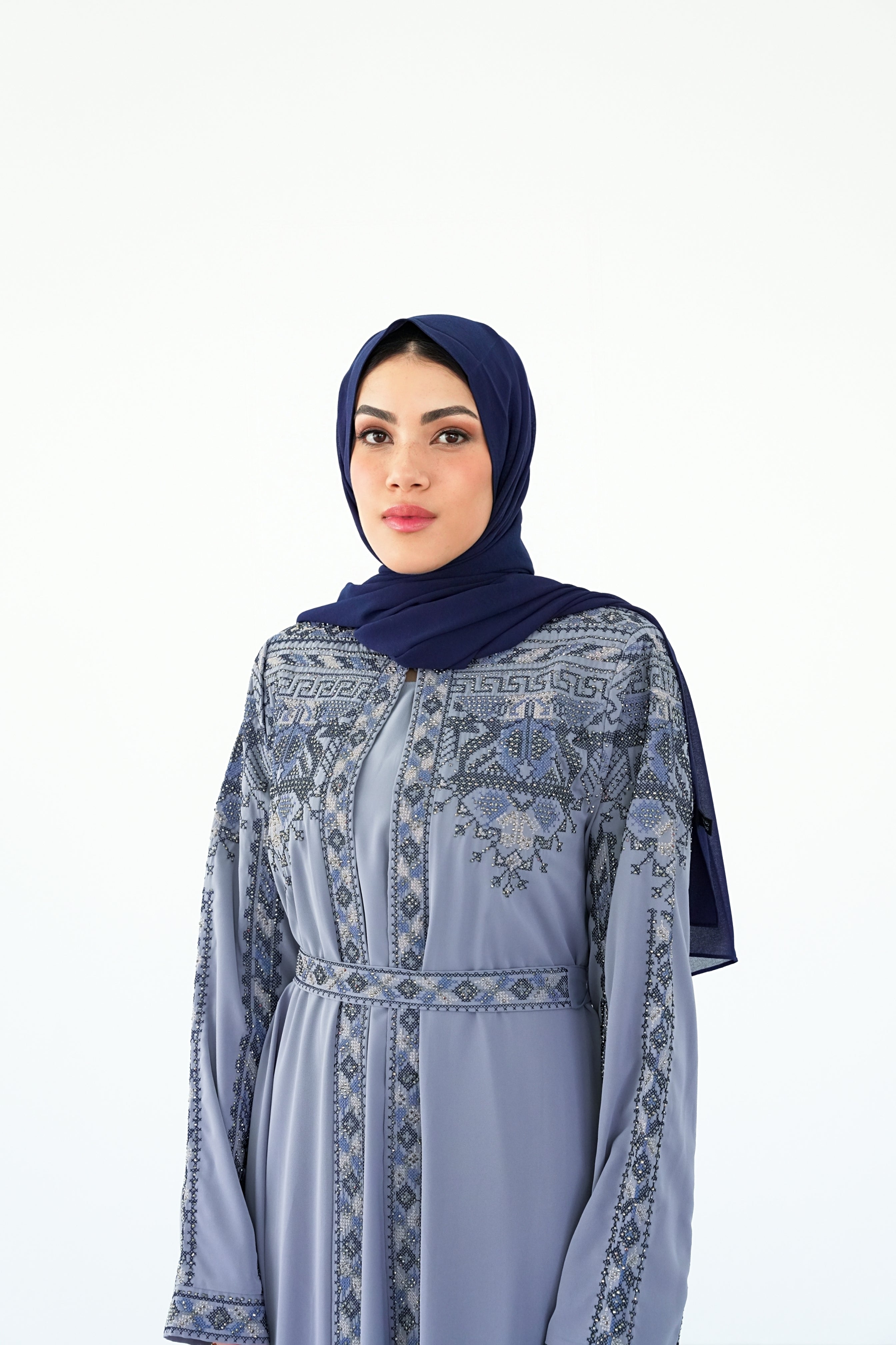 The Anatolian Olive And Blue Abaya