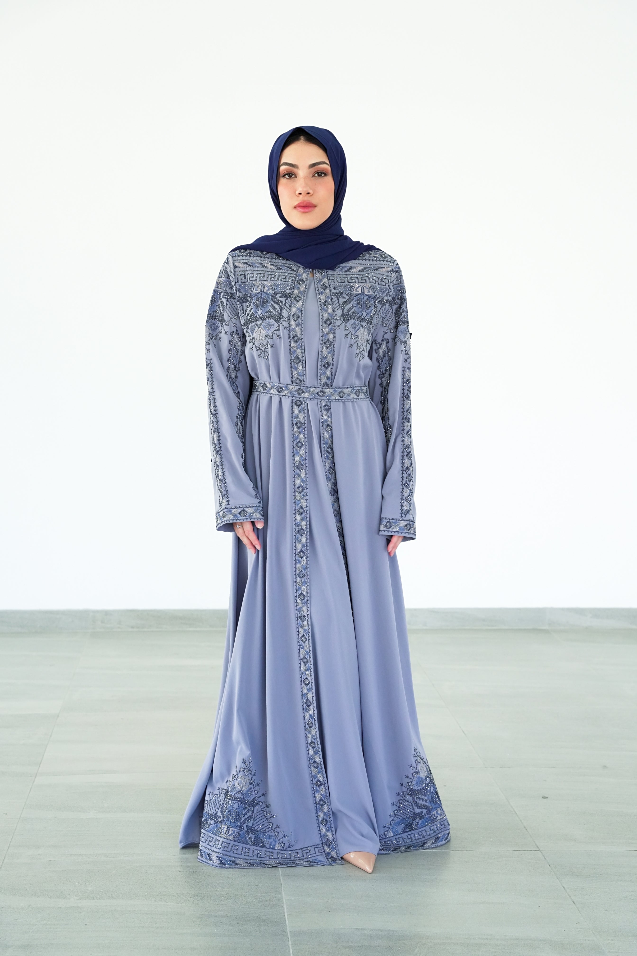 The Anatolian Olive And Blue Abaya