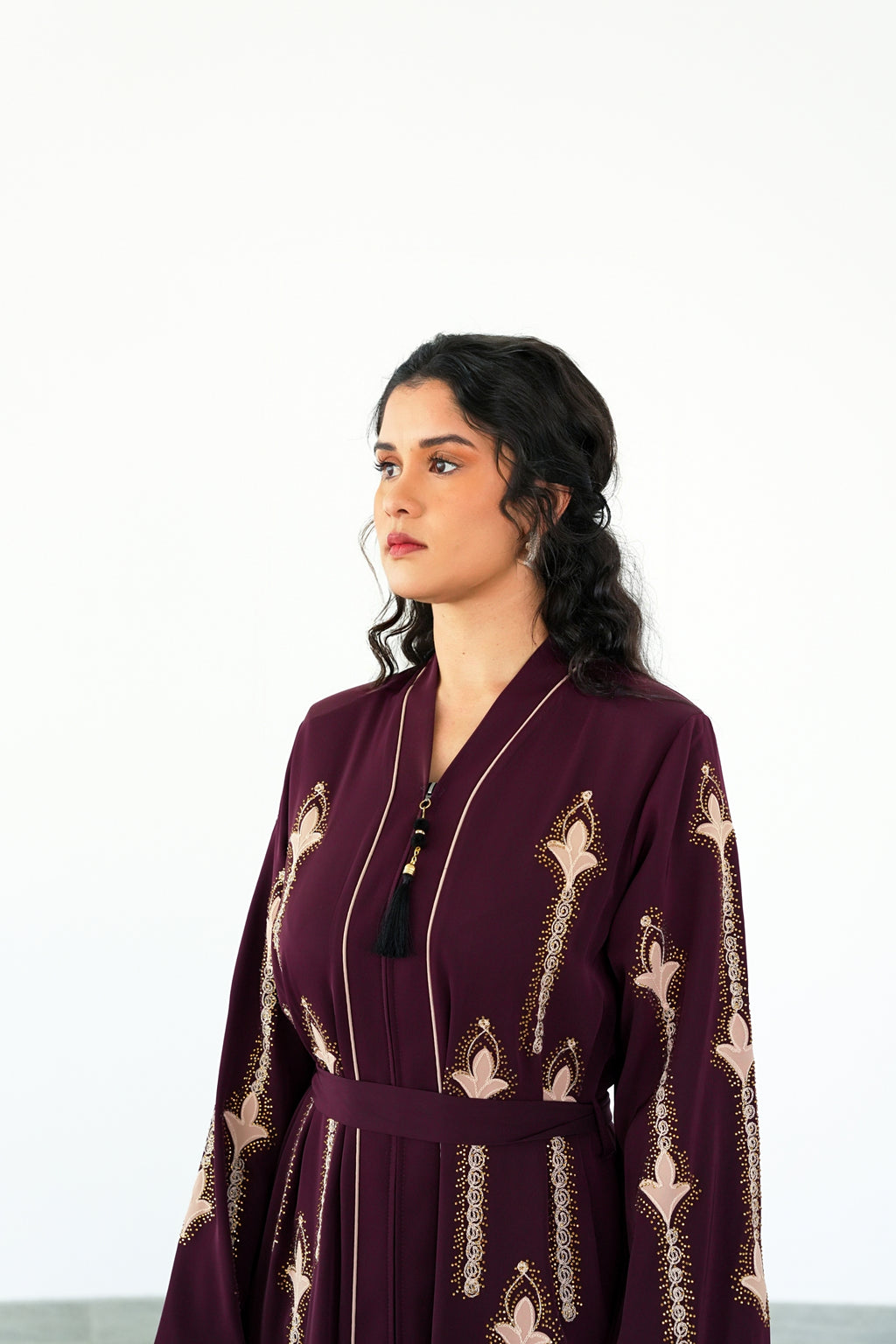 The Majestic Plum Blossom Abaya