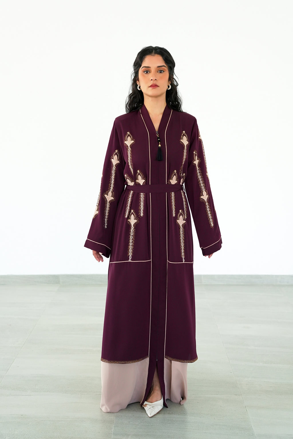 The Majestic Plum Blossom Abaya
