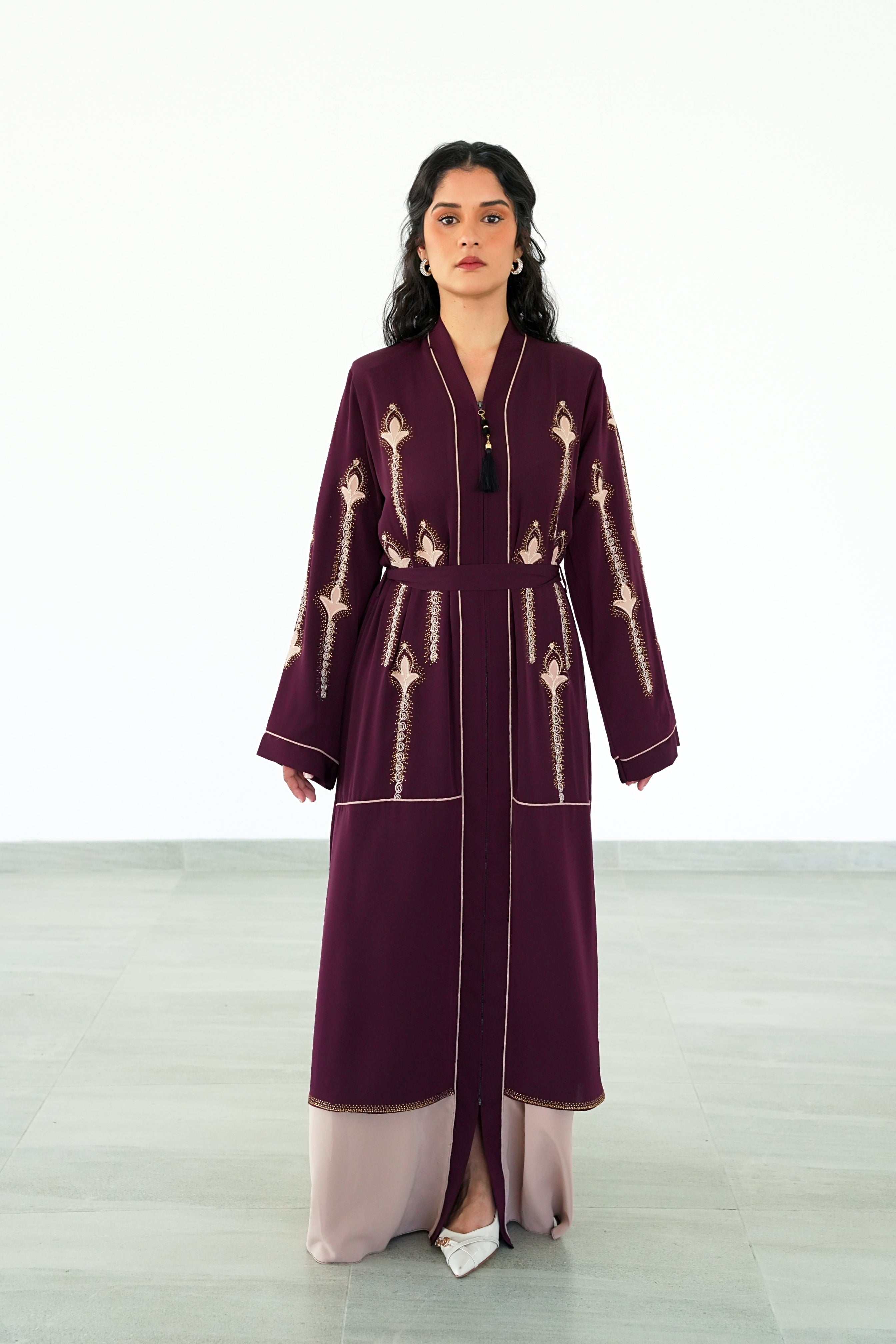The Majestic Plum Blossom Abaya