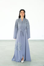 The Slate Chantilly Lace Abaya