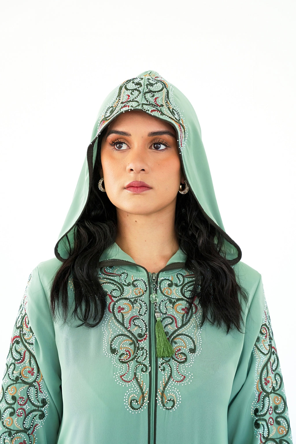 The Mint Botanical Hooded Abaya