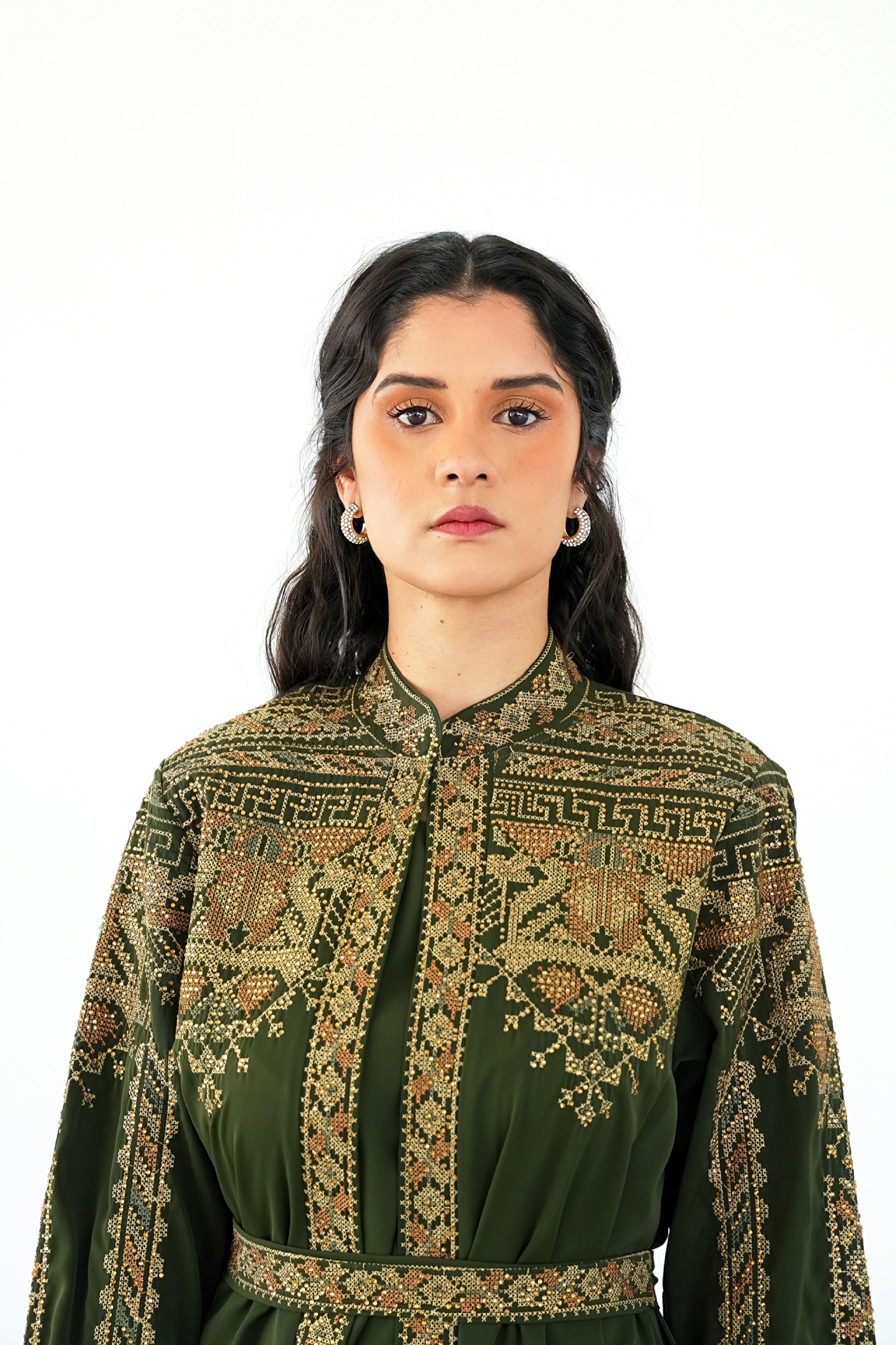 The Anatolian Olive And Blue Abaya