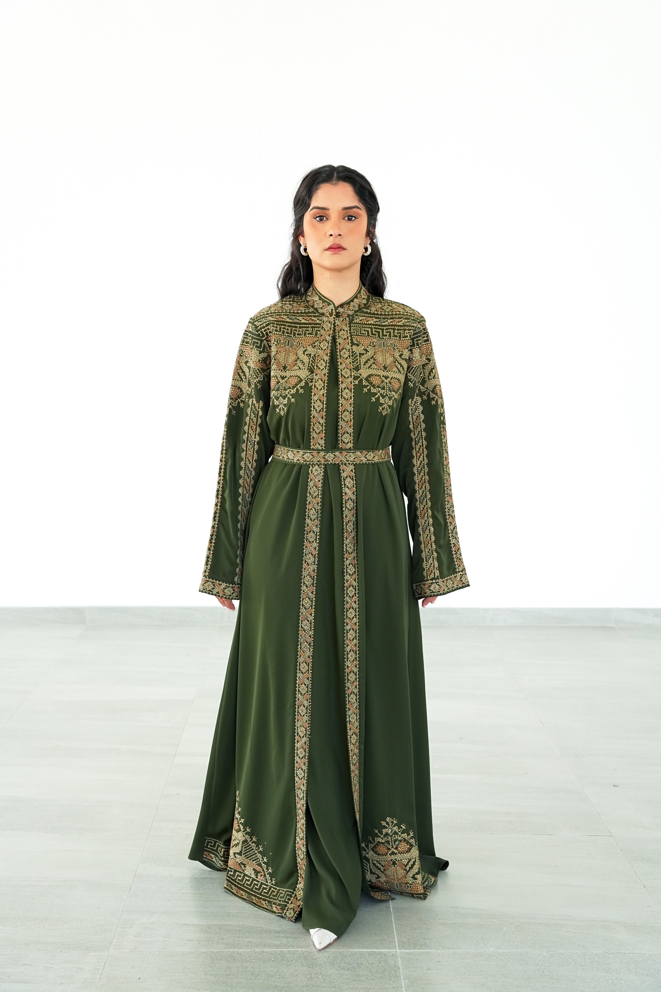 The Anatolian Olive And Blue Abaya