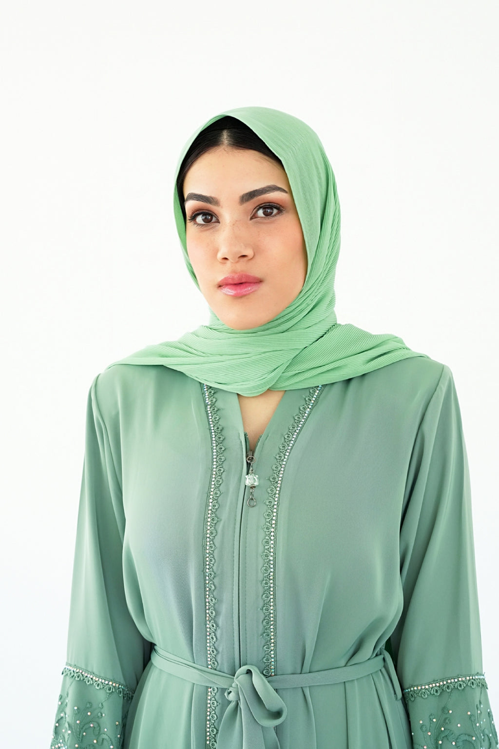 The Bosphorus Slate Lace Abaya