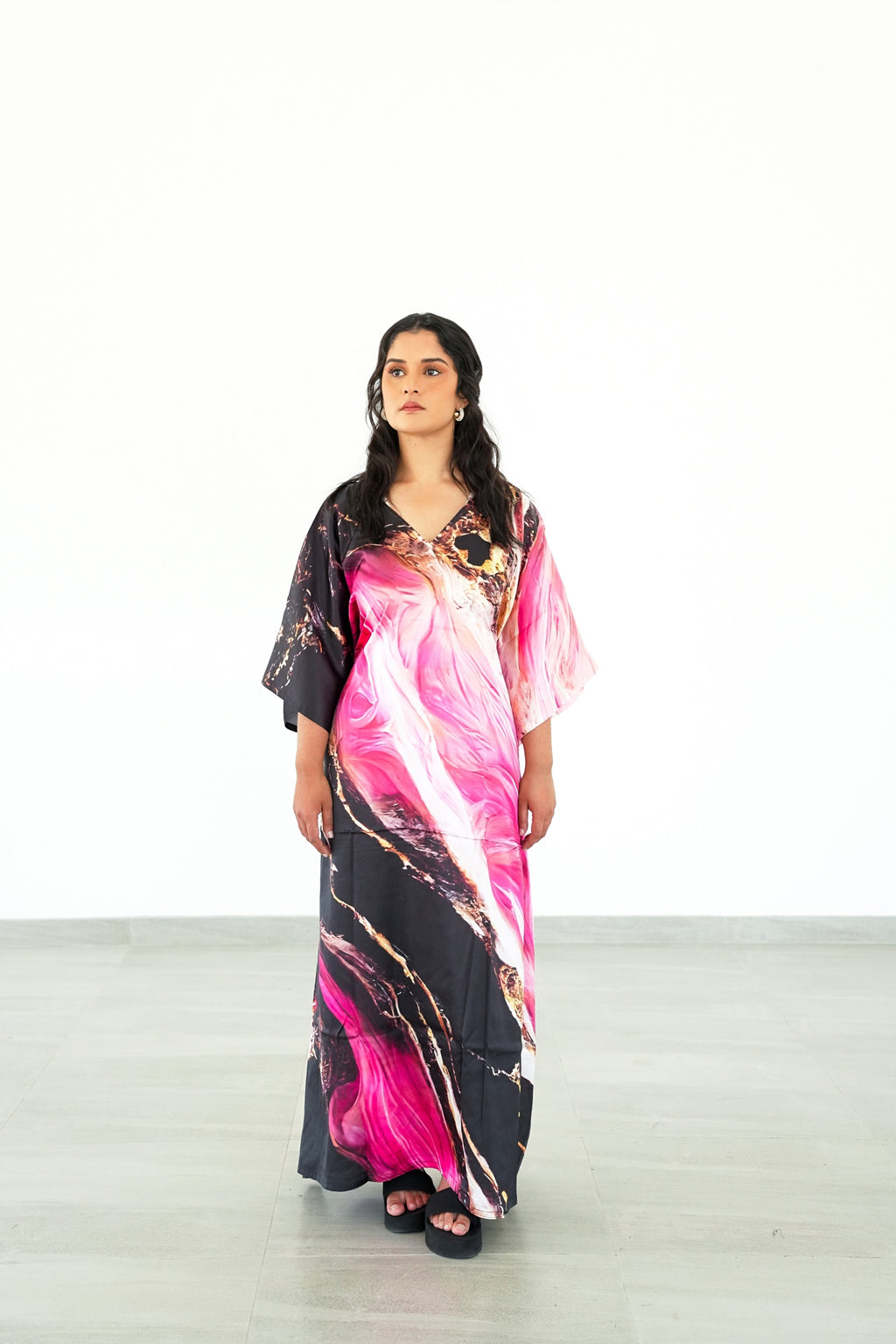 The Magenta Marble Kaftan