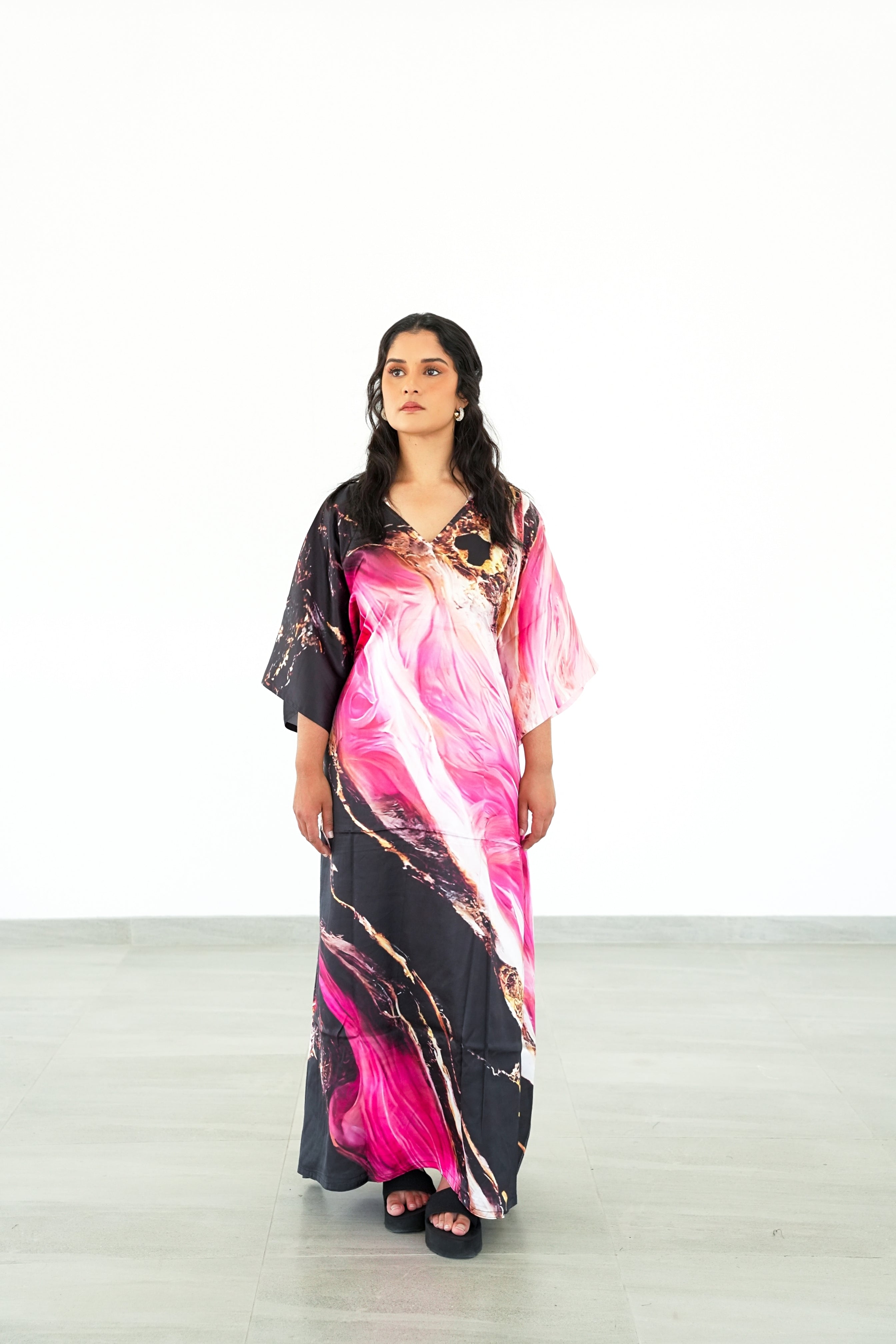 The Magenta Marble Kaftan