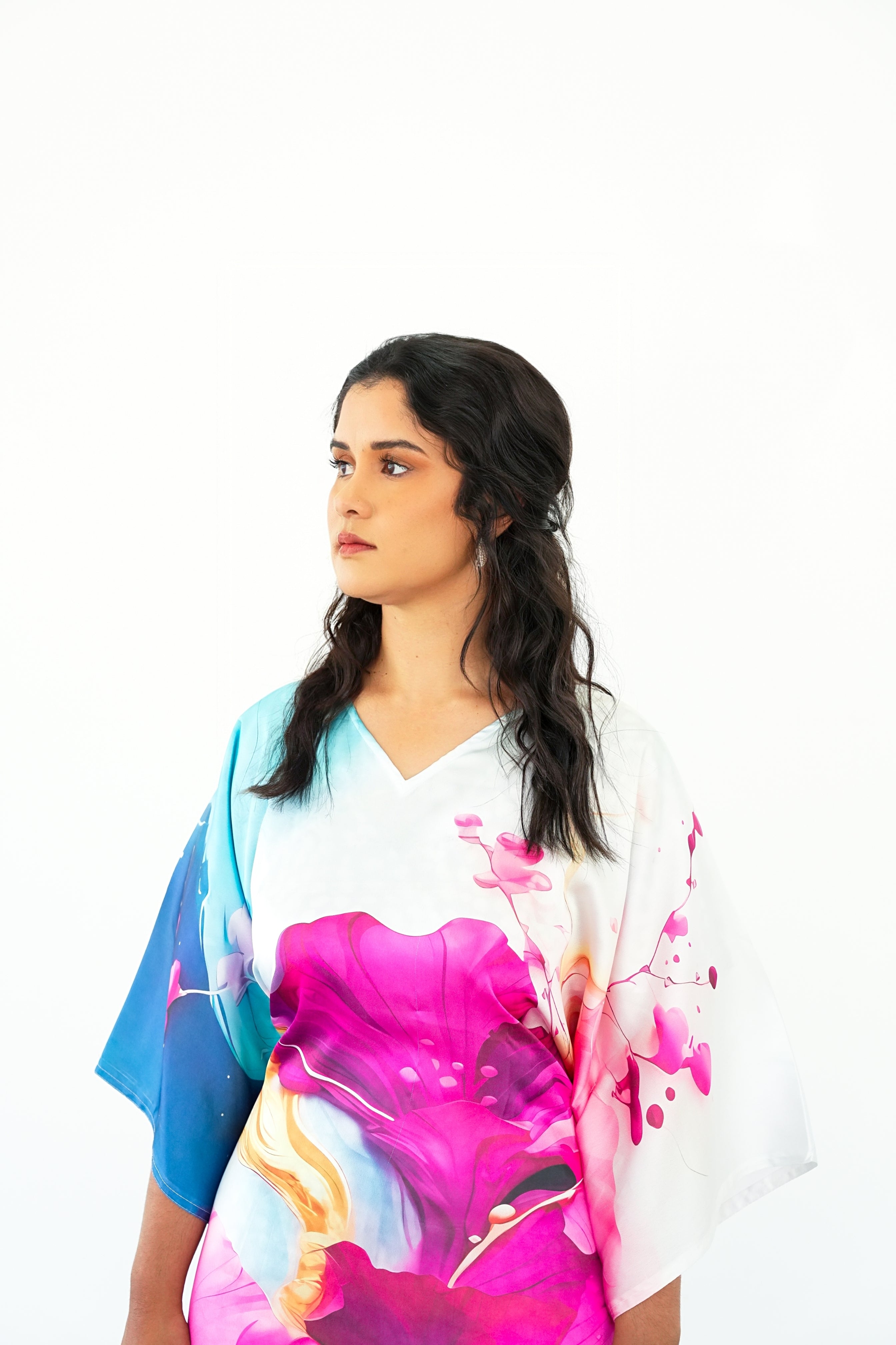 The Cyan & Magenta Splash Kaftan