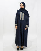 Fringe-Trim Embroidered Abaya