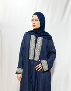 Fringe-Trim Embroidered Abaya