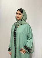 Naseem Al Bahar Geometric Trim Open Abaya