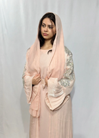 Qamar Al Ward Crystal-Embellished Bell Sleeve Abaya