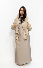 Layl Al Nujūm Pearl-Studded Sleeve Abaya