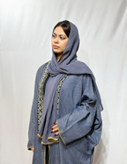 Layla Al Yasmine Floral Embroidered Open Abaya