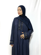 Fringe-Trim Embroidered Abaya