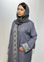 Naseem Al Bahar Geometric Trim Open Abaya
