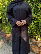 Layered linen abaya