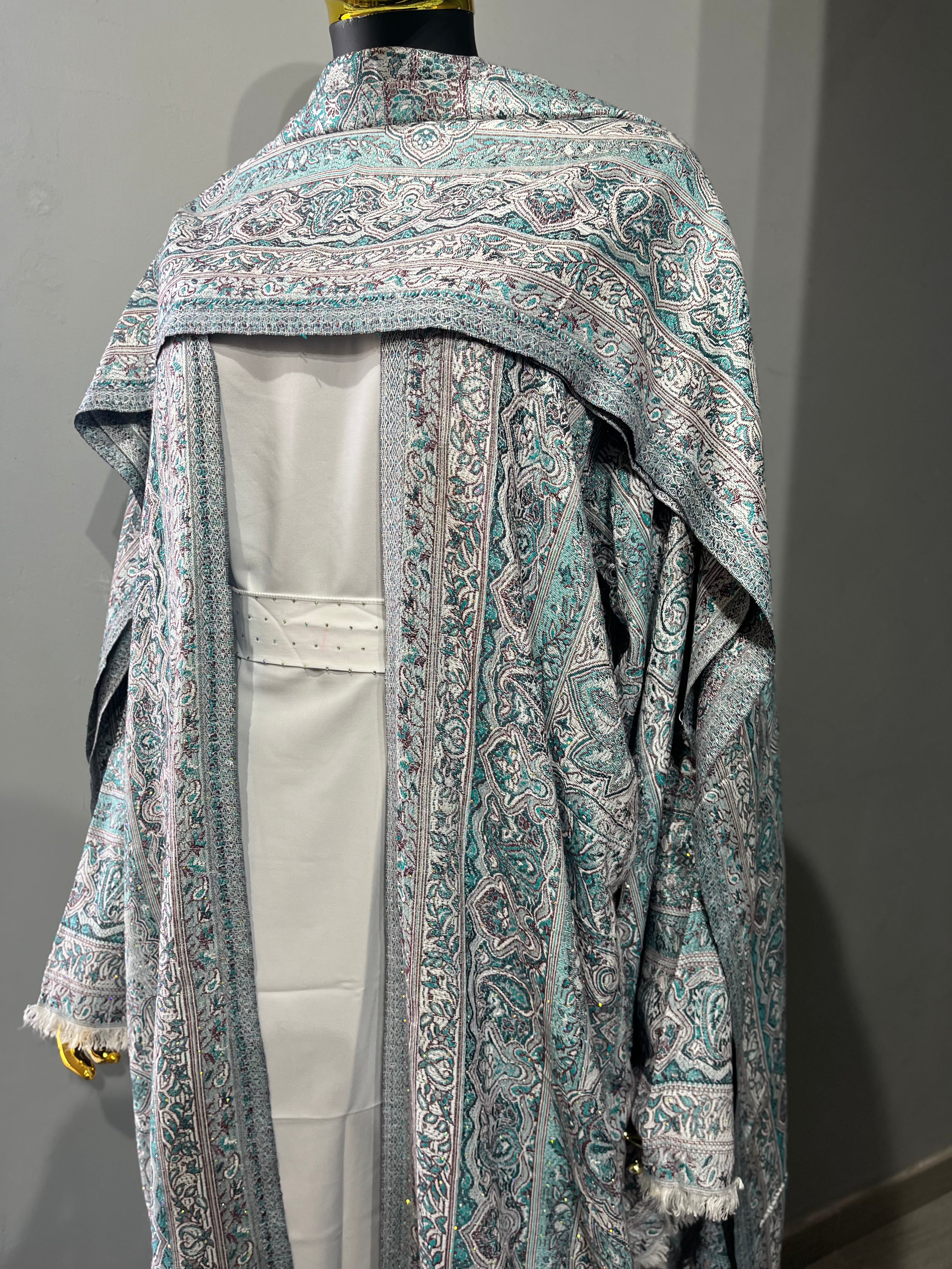 Ornamental Veil Pashmina(white inner)