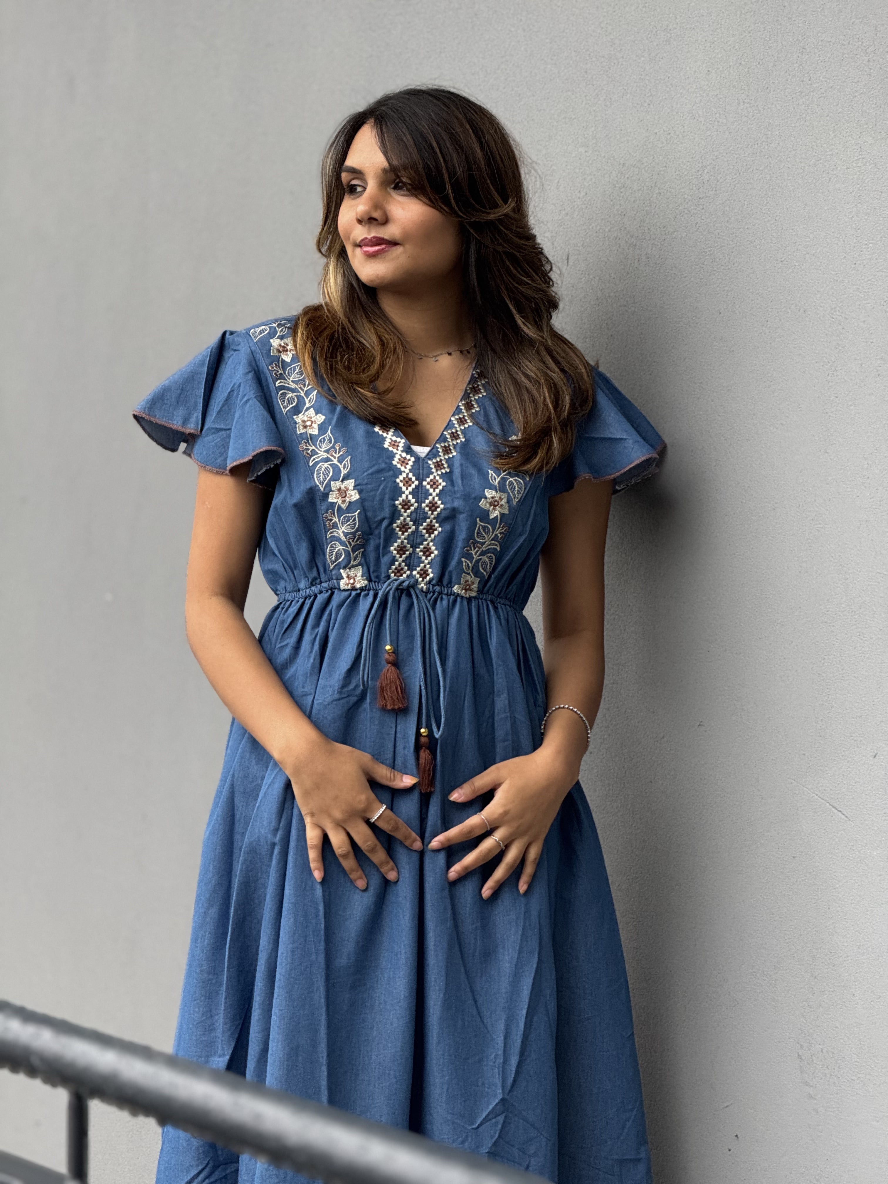 Sahara Stitch Denim Dress