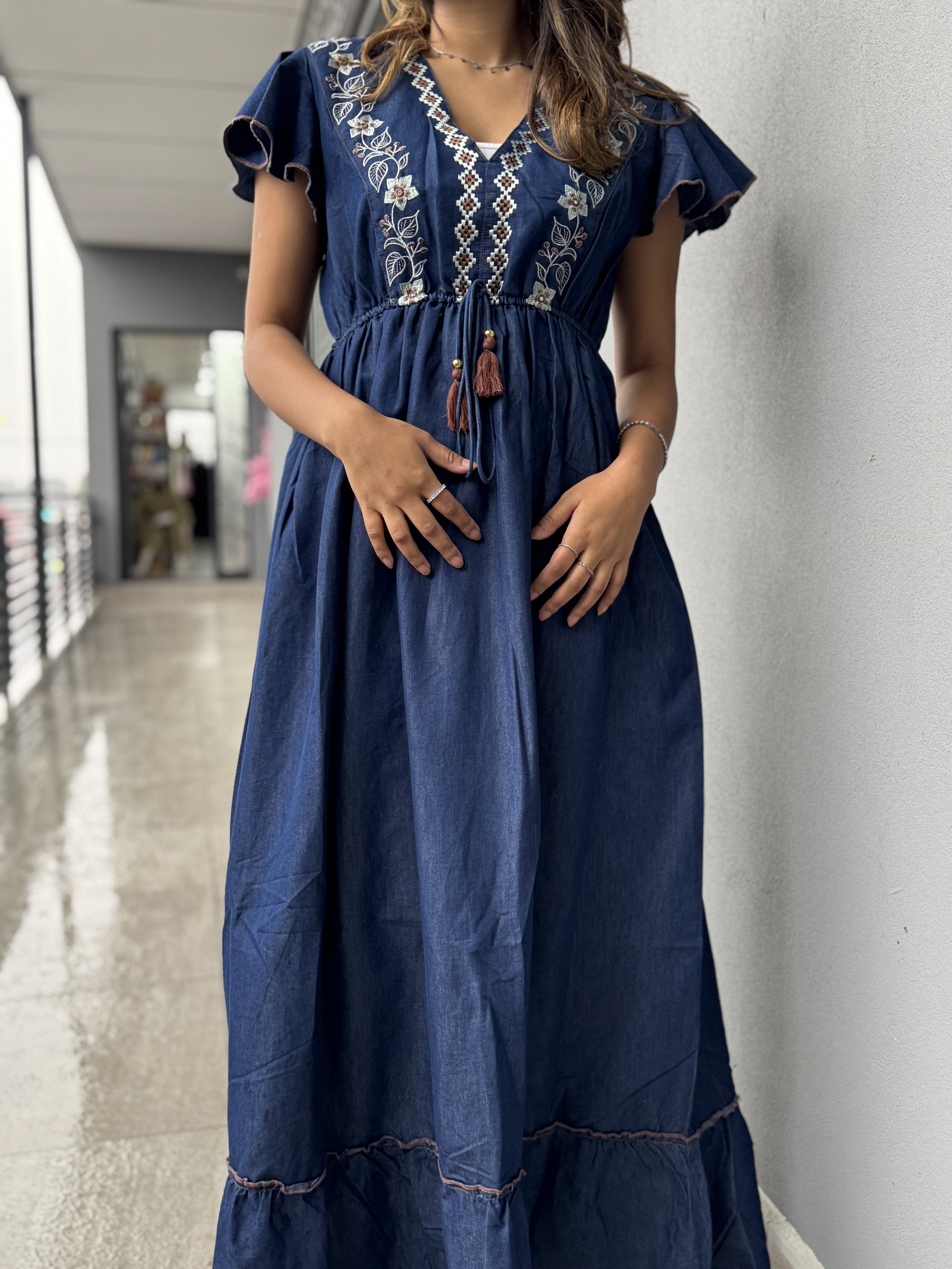 Sahara Stitch Denim Dress
