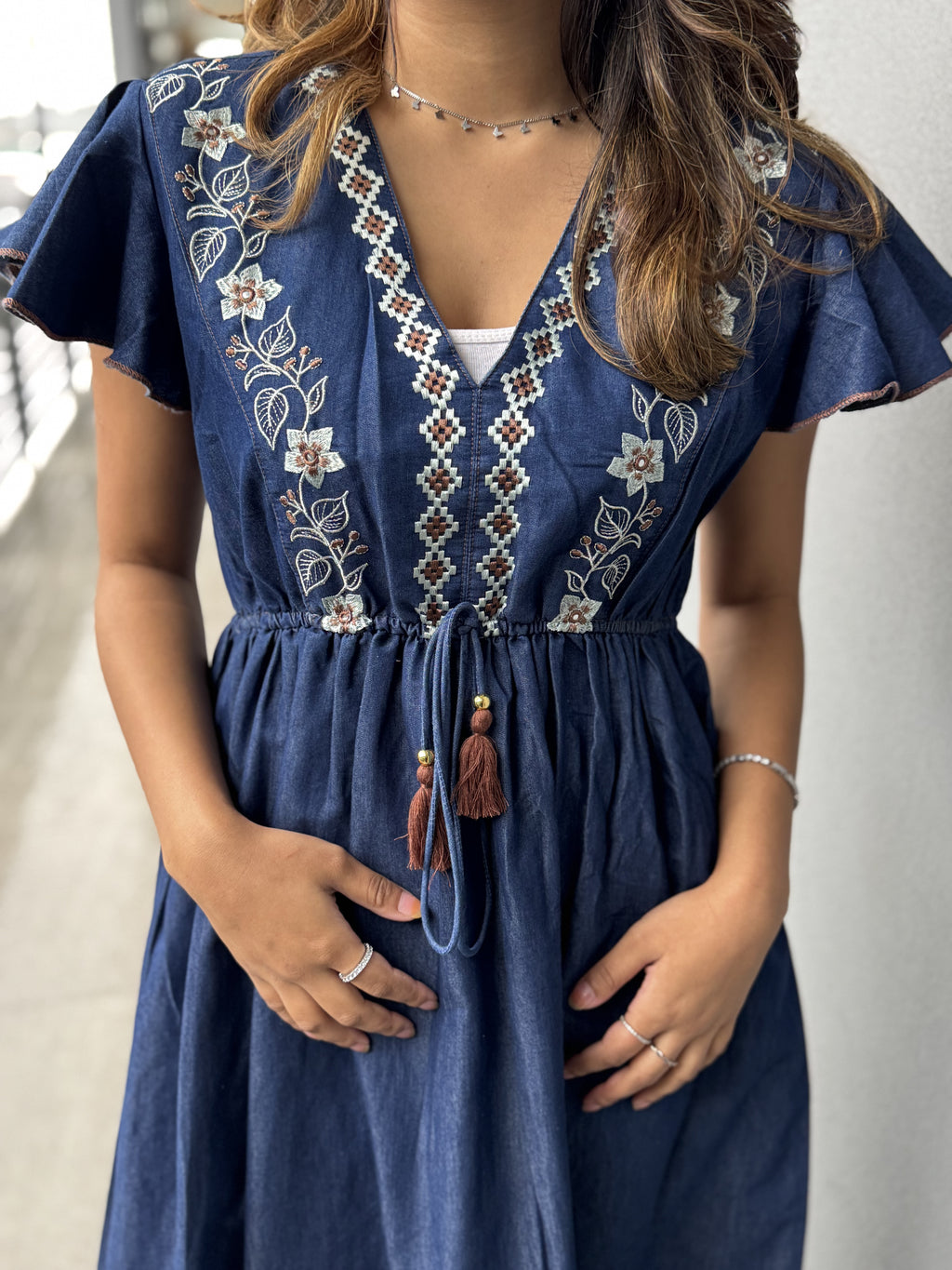 Sahara Stitch Denim Dress