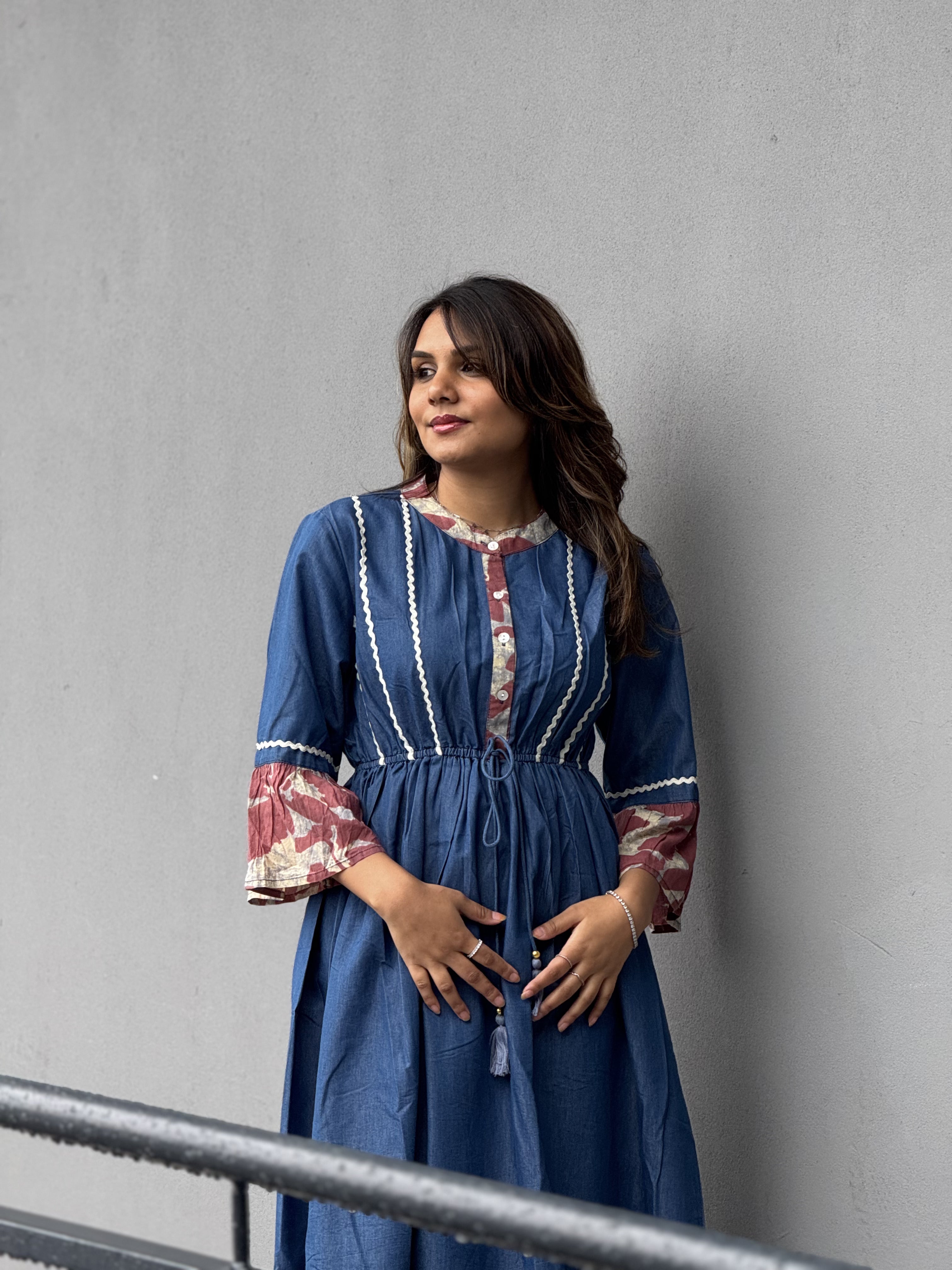 Zahara Panelled Denim Dress