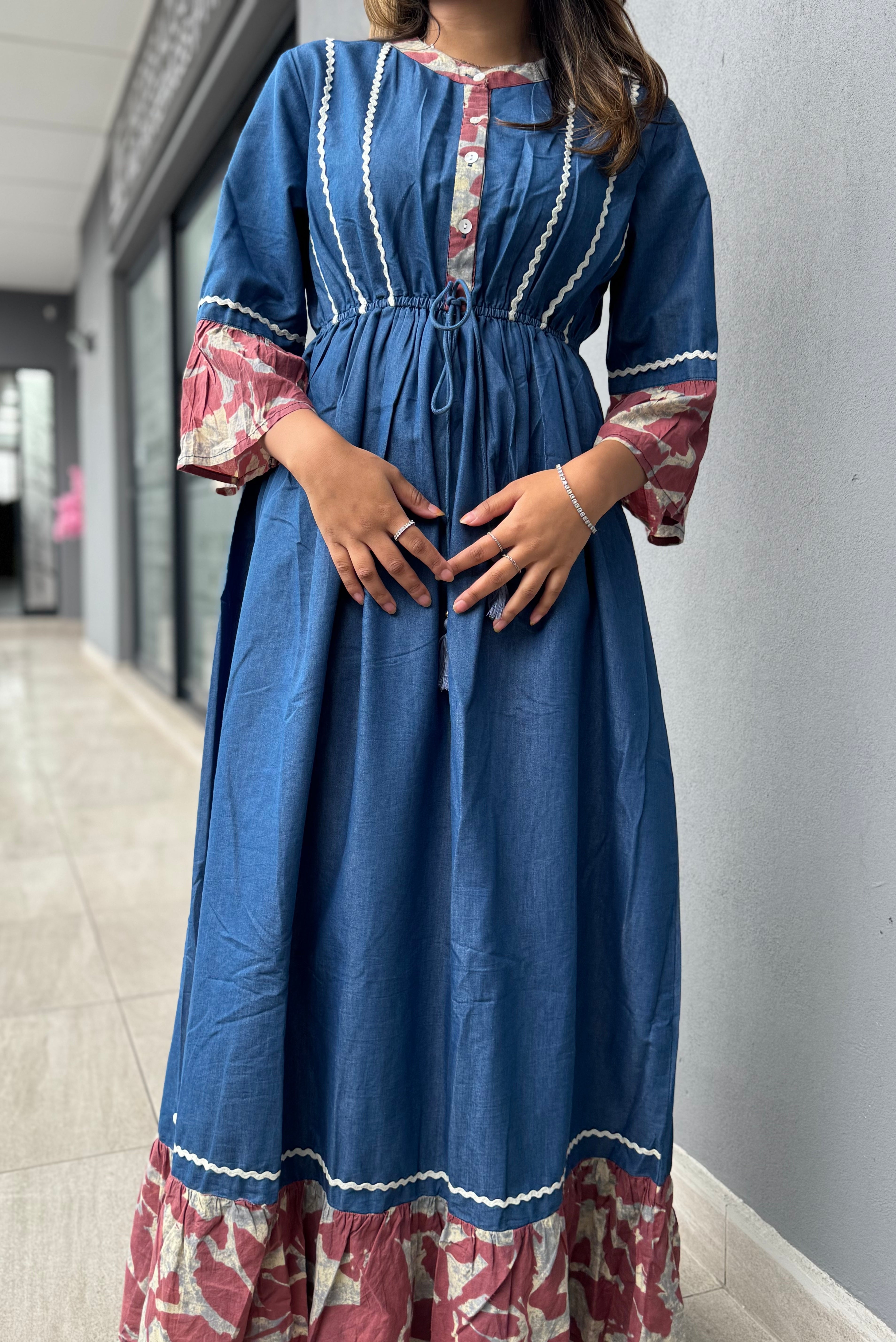 Zahara Panelled Denim Dress