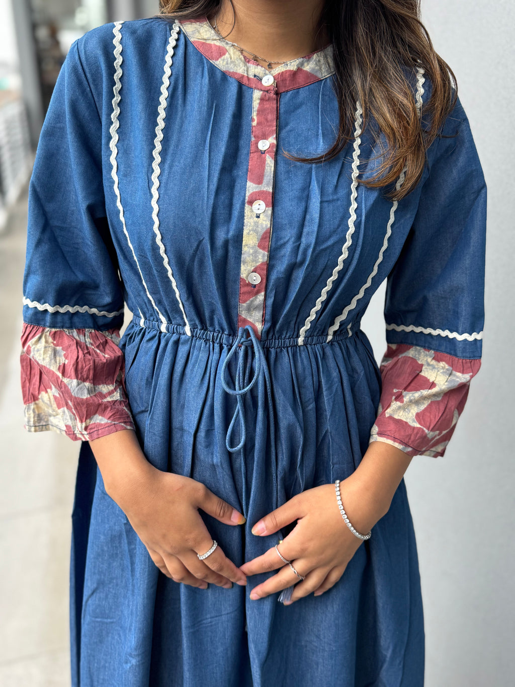 Zahara Panelled Denim Dress