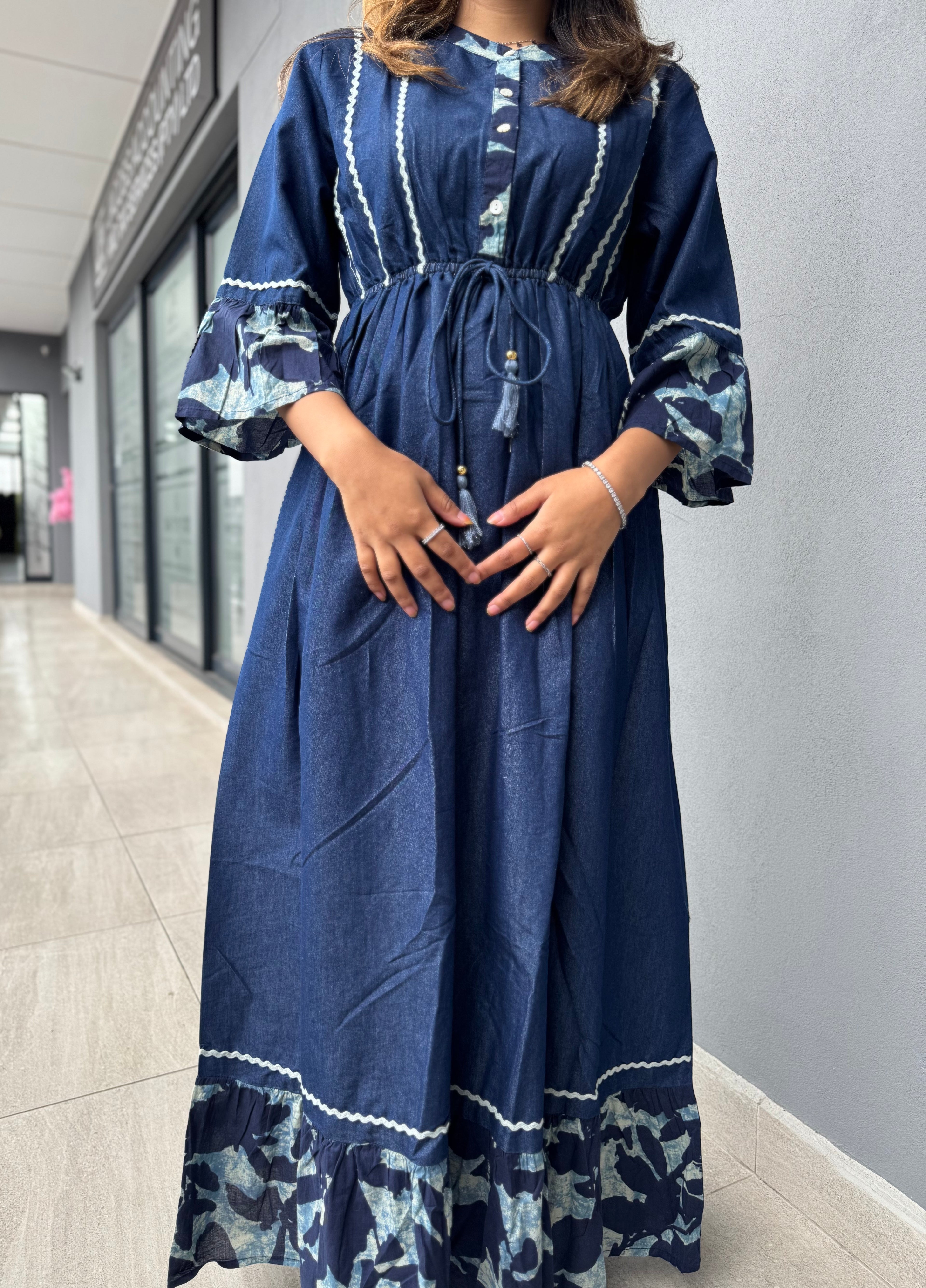 Zahara Panelled Denim Dress