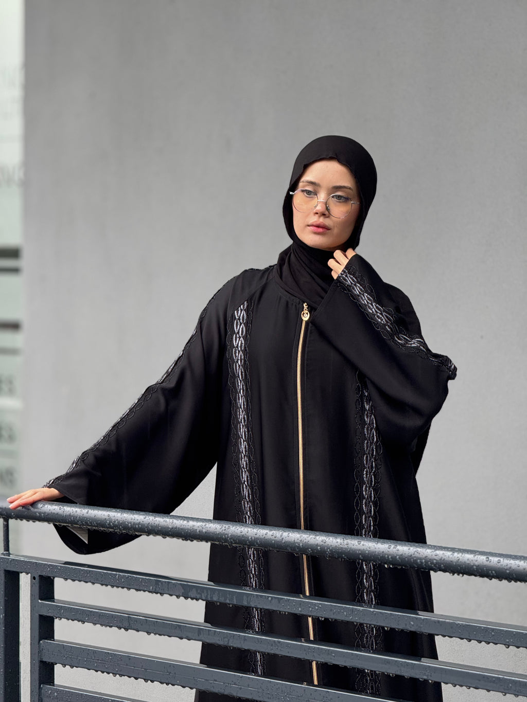 Embellished Zip Abaya